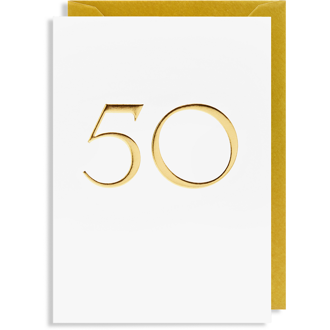 50 Gold Birthday Card