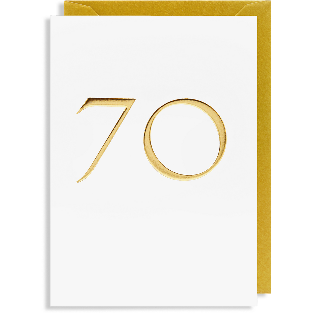 70 Gold Birthday Card