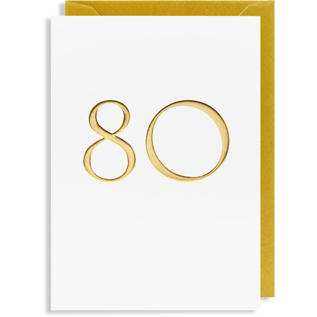 80 Gold Birthday Card