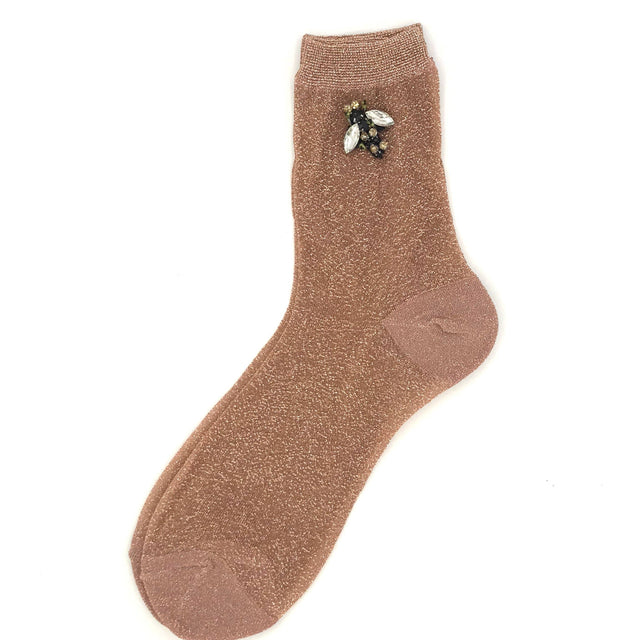 Sparkly Copper Socks & Bee Pin