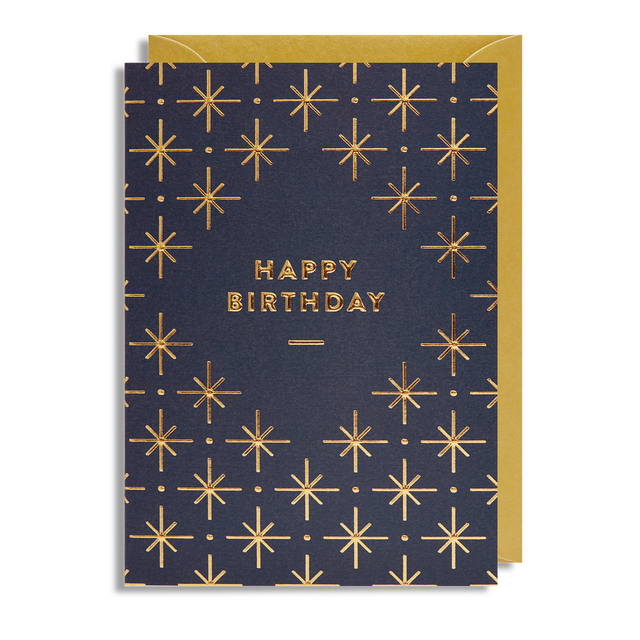 Gold Stars Birthday Card