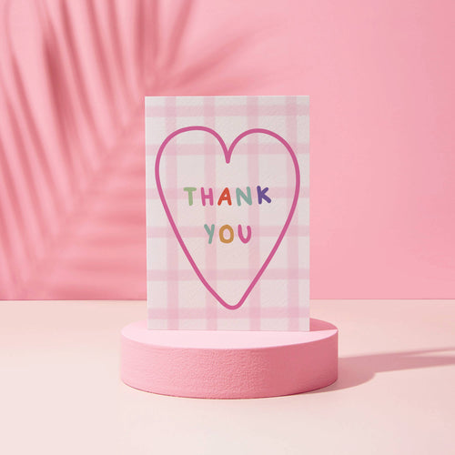 Thank You Pink Gingham Card