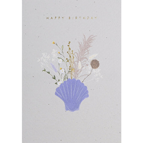 Happy Birthday Shell Vase Card