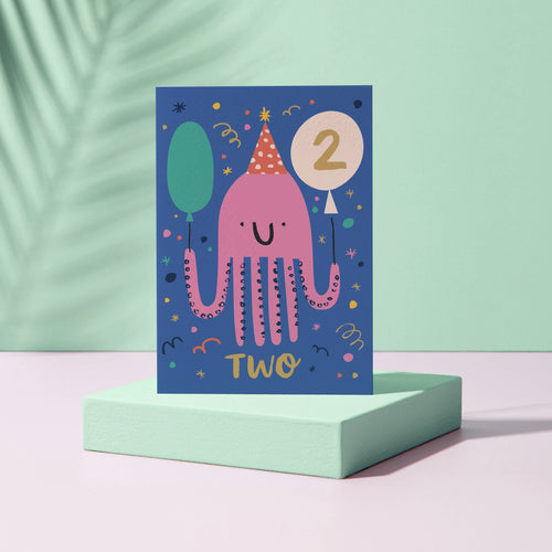 Age 2 Octopus Birthday Card