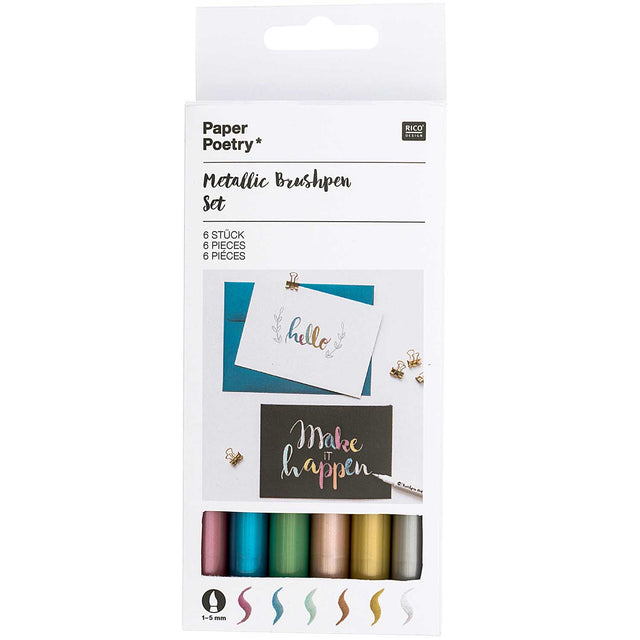Metallic Brush Pens Set