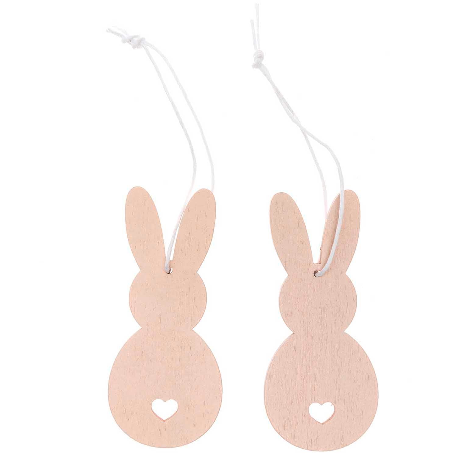 Powder Pink Rabbit Wooden Tags
