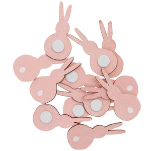 Rose Pink Rabbit Wooden Stickers