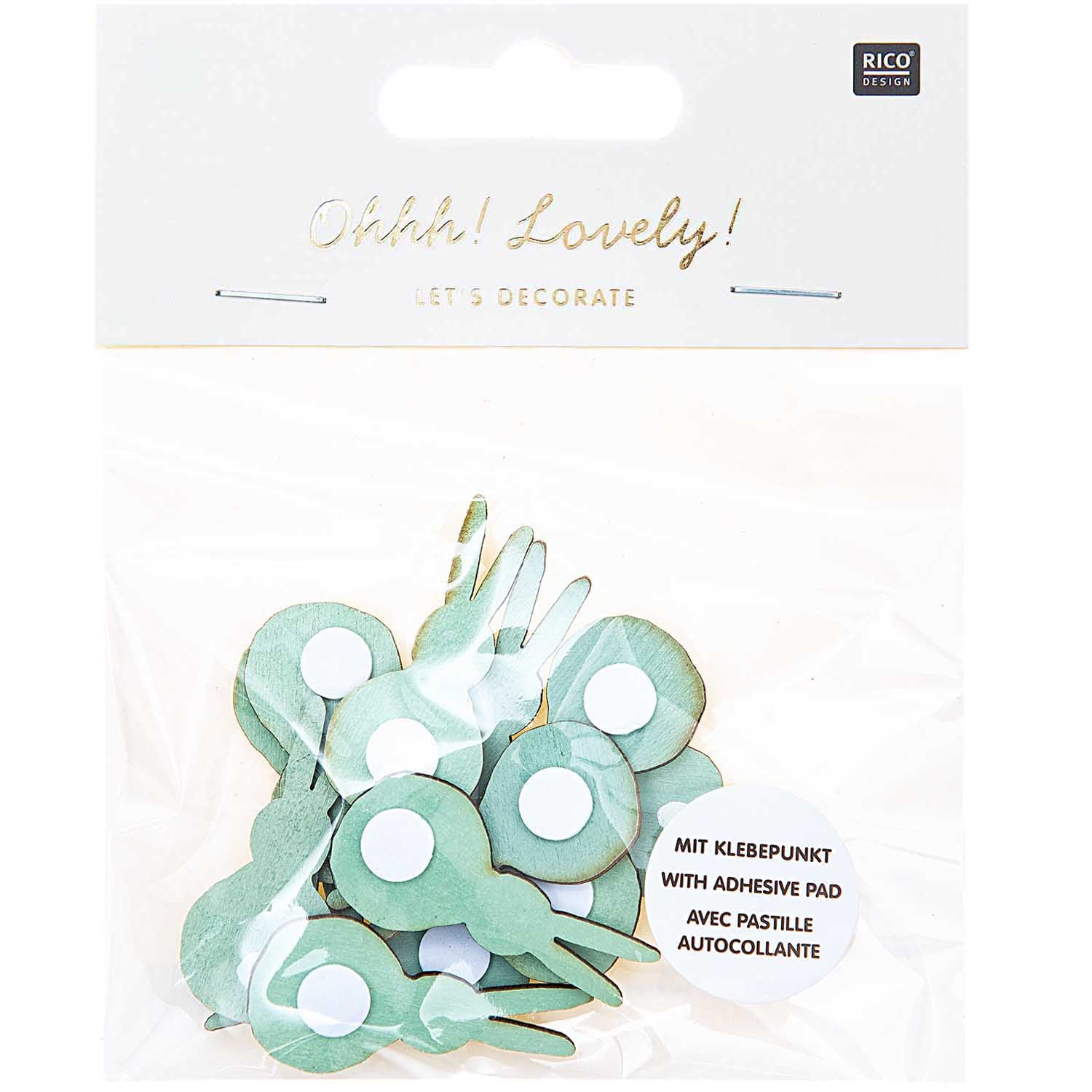 Mint Rabbit Wooden Stickers