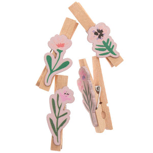 Pink Flower Mix Decorative Clips