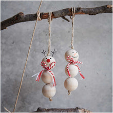 Load image into Gallery viewer, Wooden Snowman Decoration