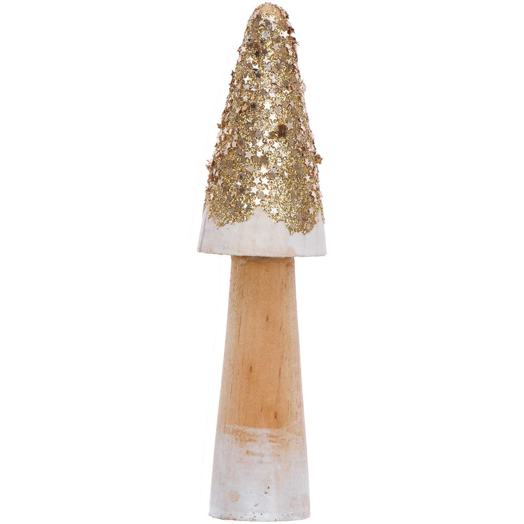 Gold Pointy Glitter Mushroom