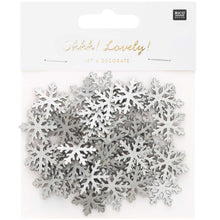 Load image into Gallery viewer, Silver Snowflake Wooden Confetti