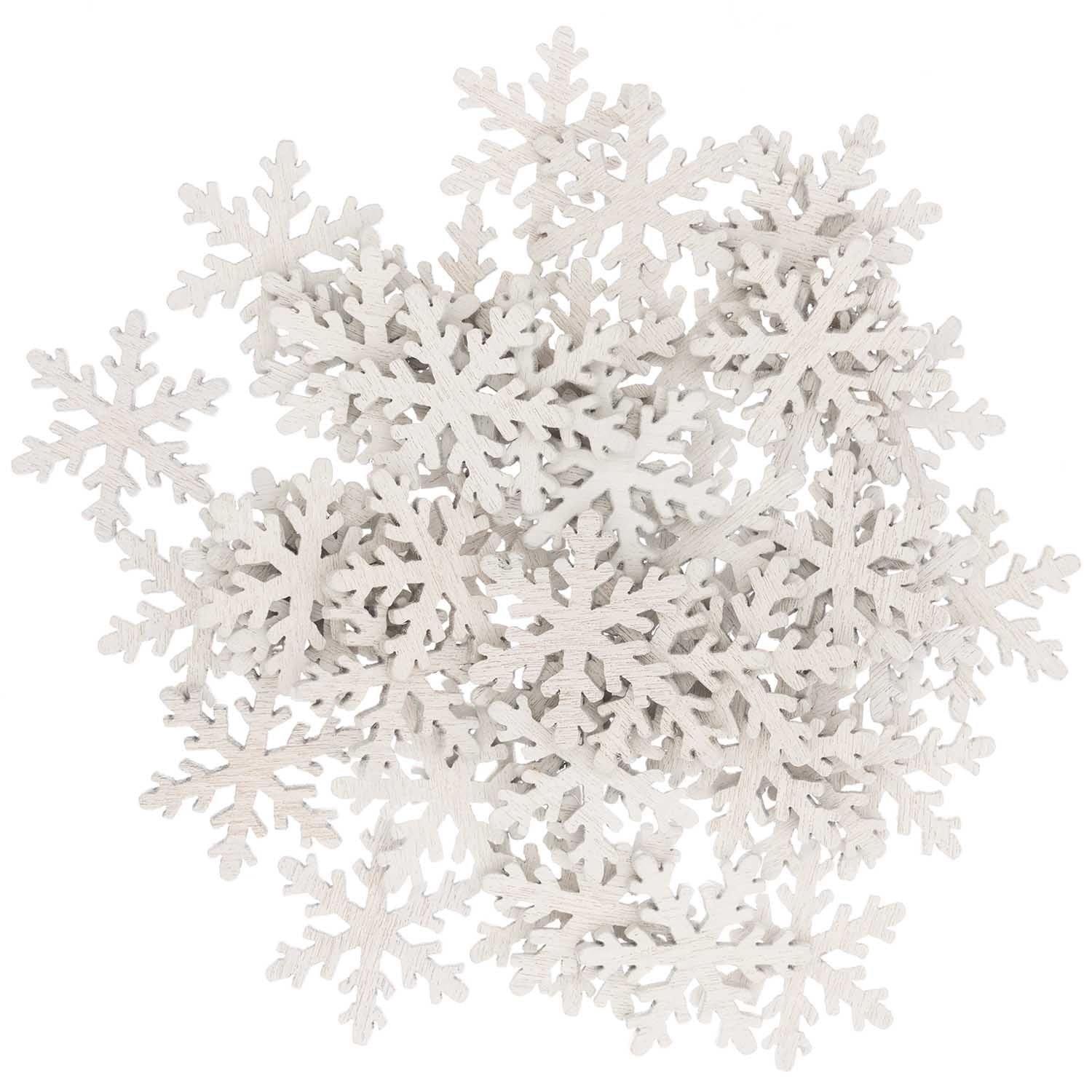 White Snowflake Wooden Confetti