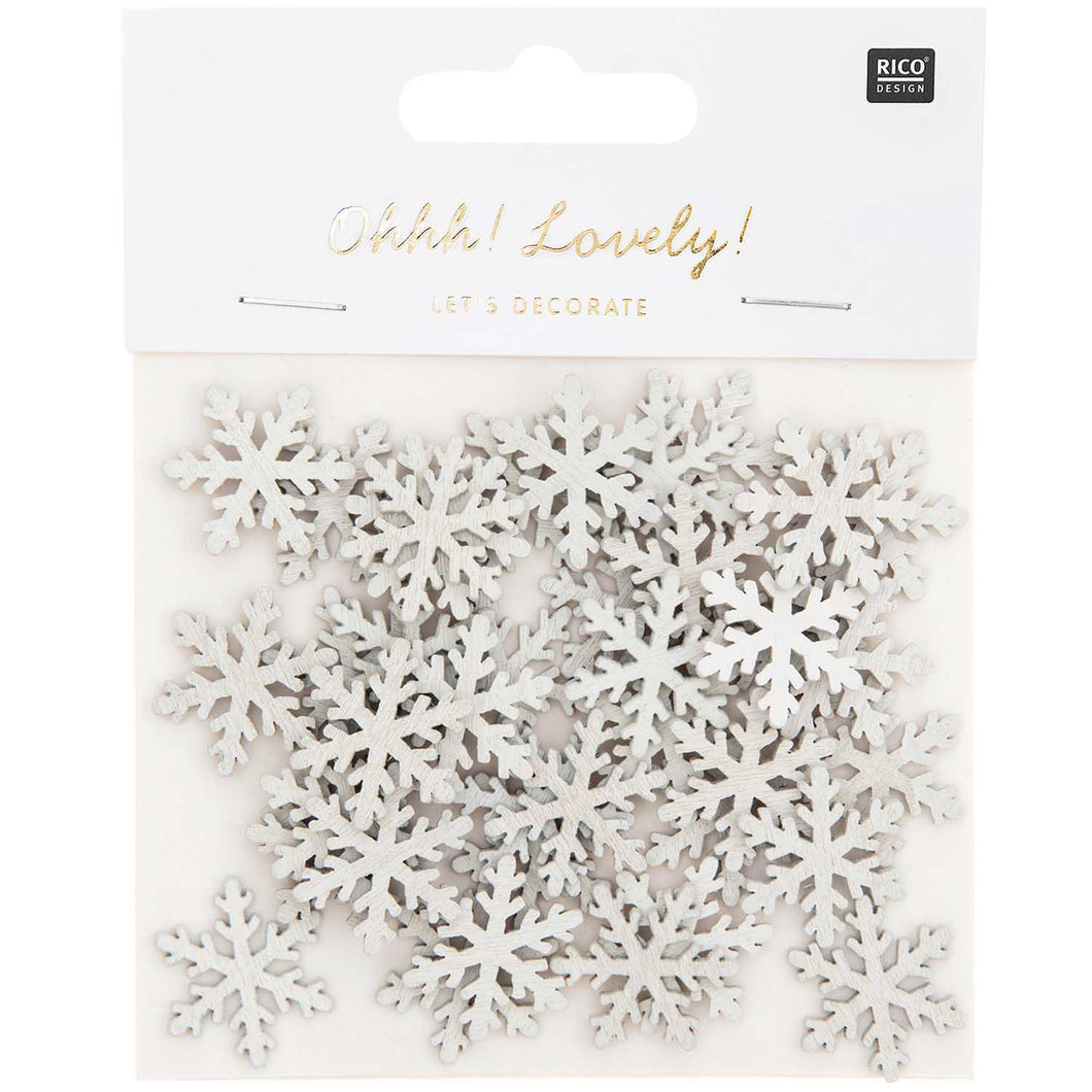 White Snowflake Wooden Confetti