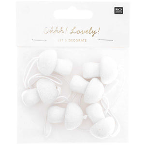 White Sparkle Mushroom Tags