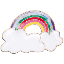 Load image into Gallery viewer, Rainbow with Clouds Pin