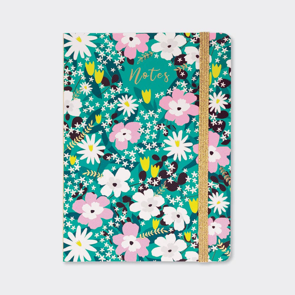 A6 Teal Floral Notebook