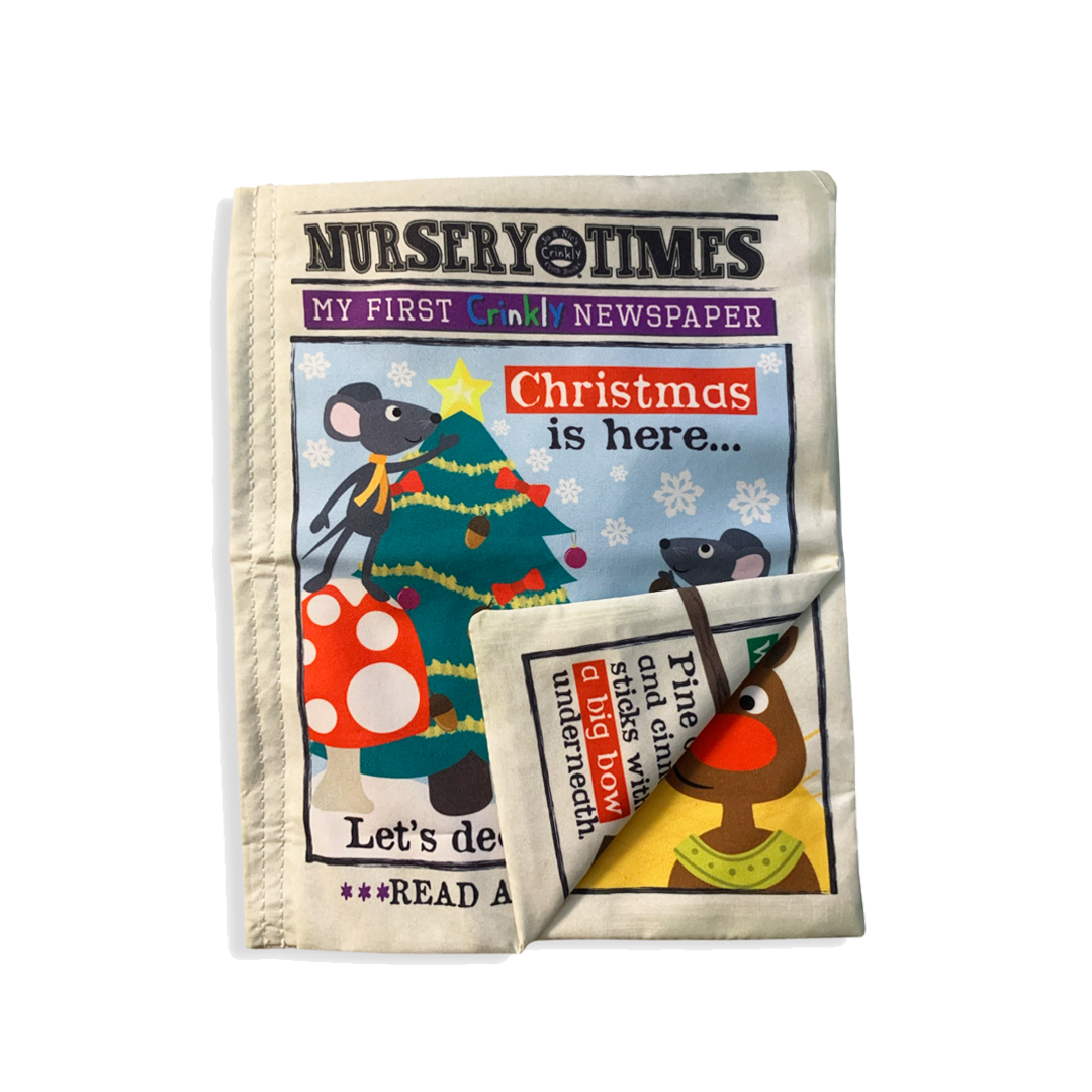 Nursery Times Crinkly Newspaper - Christmas Mice