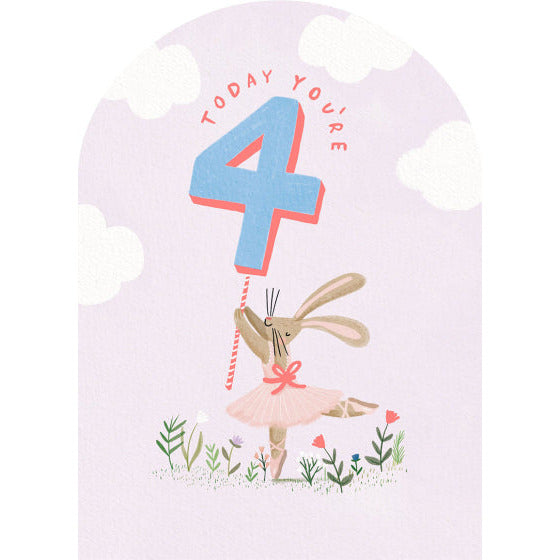 Age 4 Bunny Card