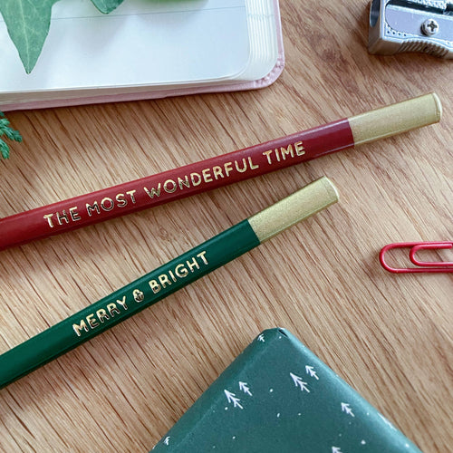 Set Of 2 Christmas Pencils