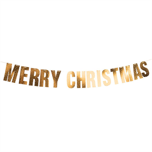 Gold Merry Christmas Garland