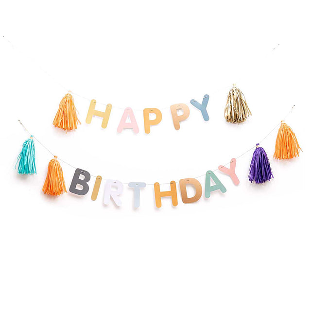 Happy Birthday Garland with Tassels