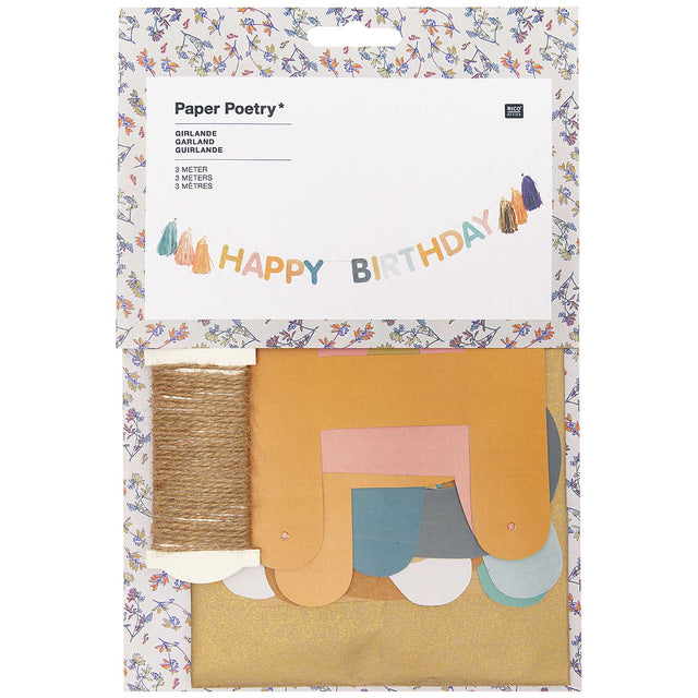 Happy Birthday Garland with Tassels