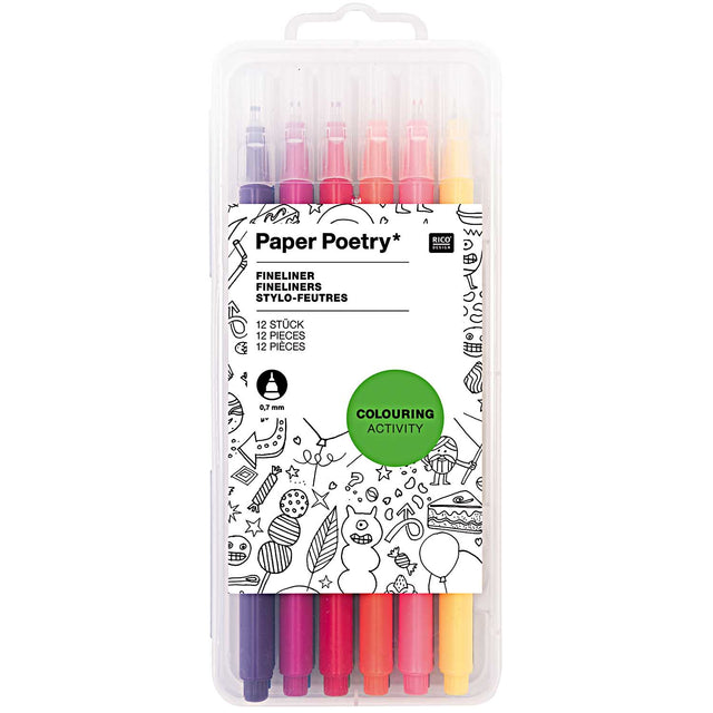Set Of 12 Fine Liner Pens