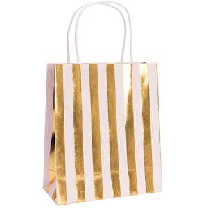 Medium Gold Stripe Gift Bag