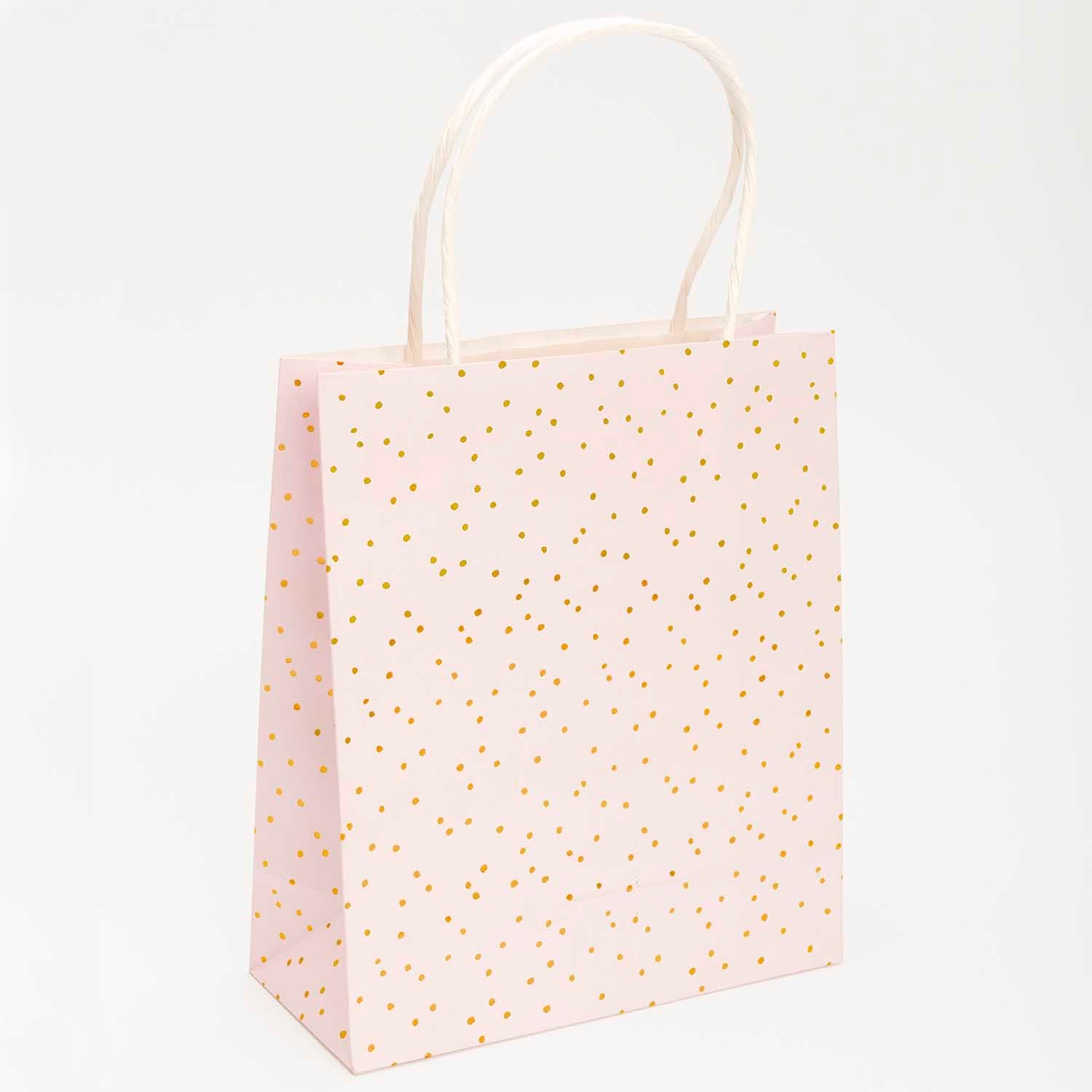 Set Of 3 Green And Pink Festive Gift Bags