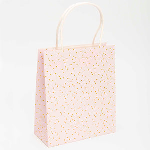 Medium Pink Gold Dot Xmas Gift Bag