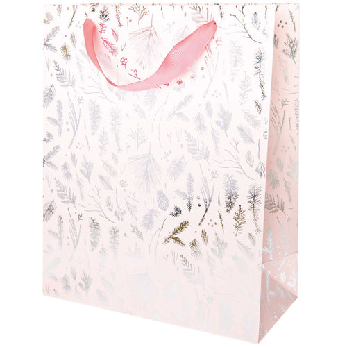 Large Pink And Silver Pine Gift Bag
