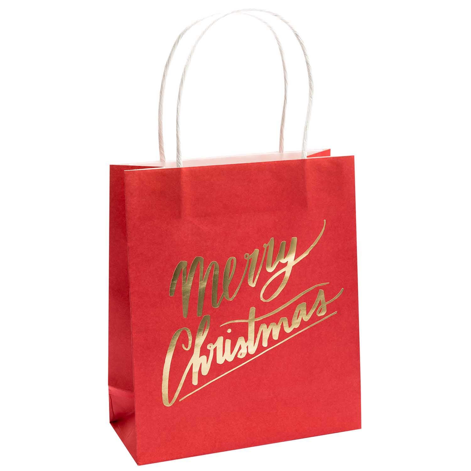 Set Of 2 Red And Gold Festive Gift Bags