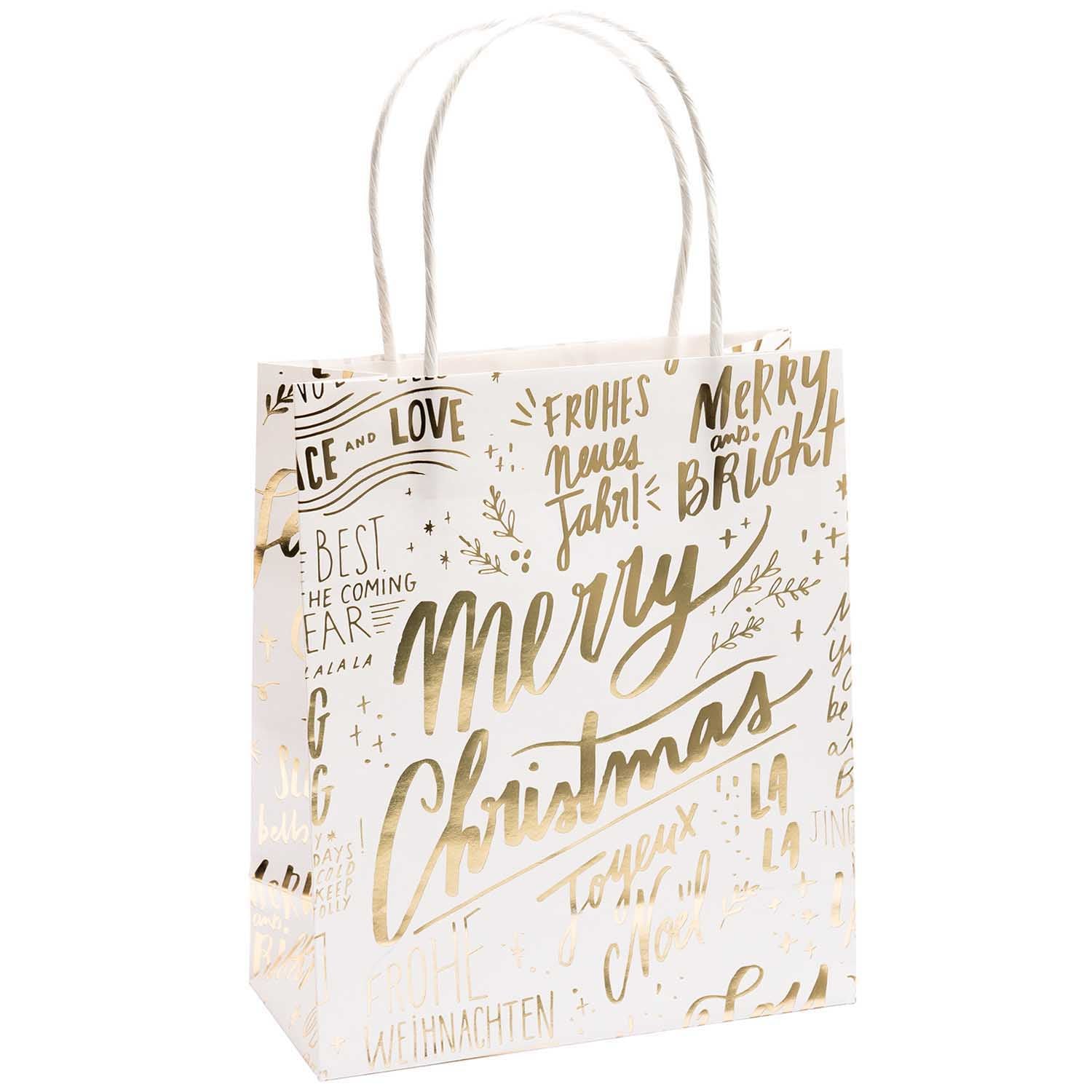 Set Of 2 Red And Gold Festive Gift Bags