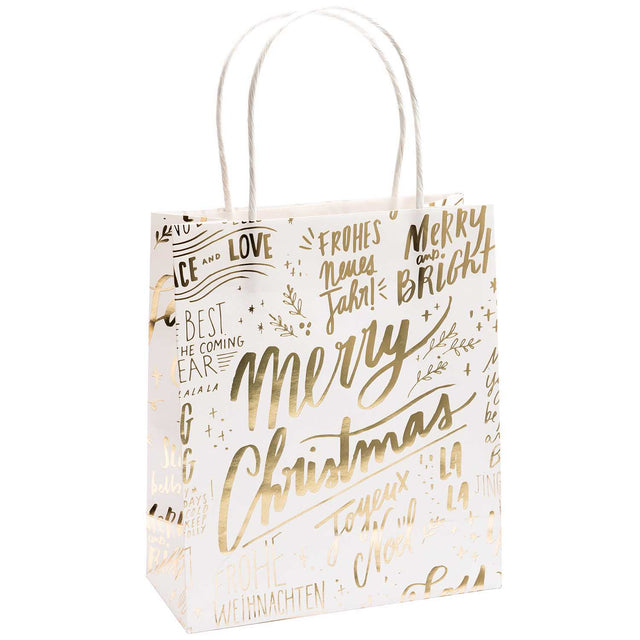 Set Of 2 Red And Gold Festive Gift Bags