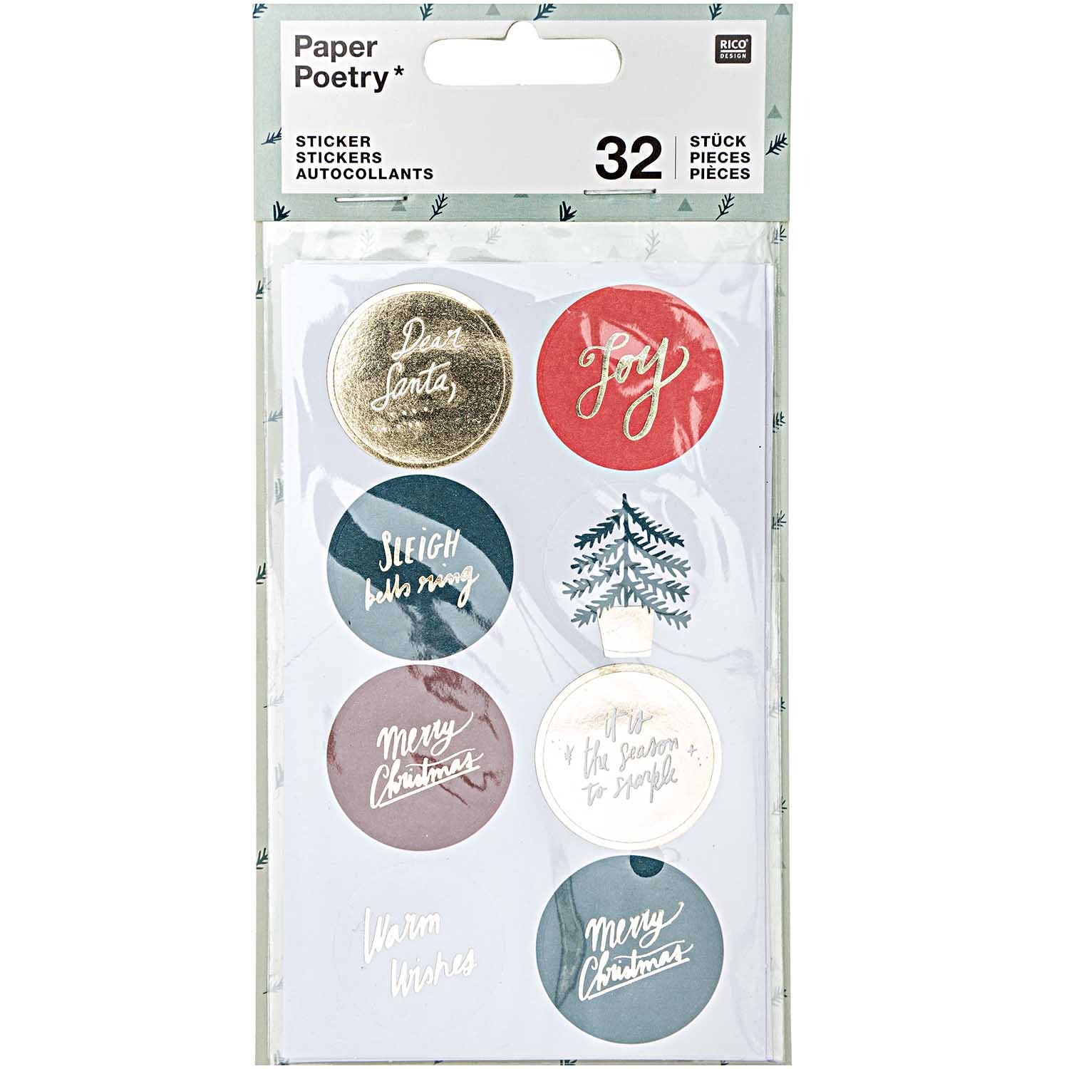 Red Mix Christmas Stickers