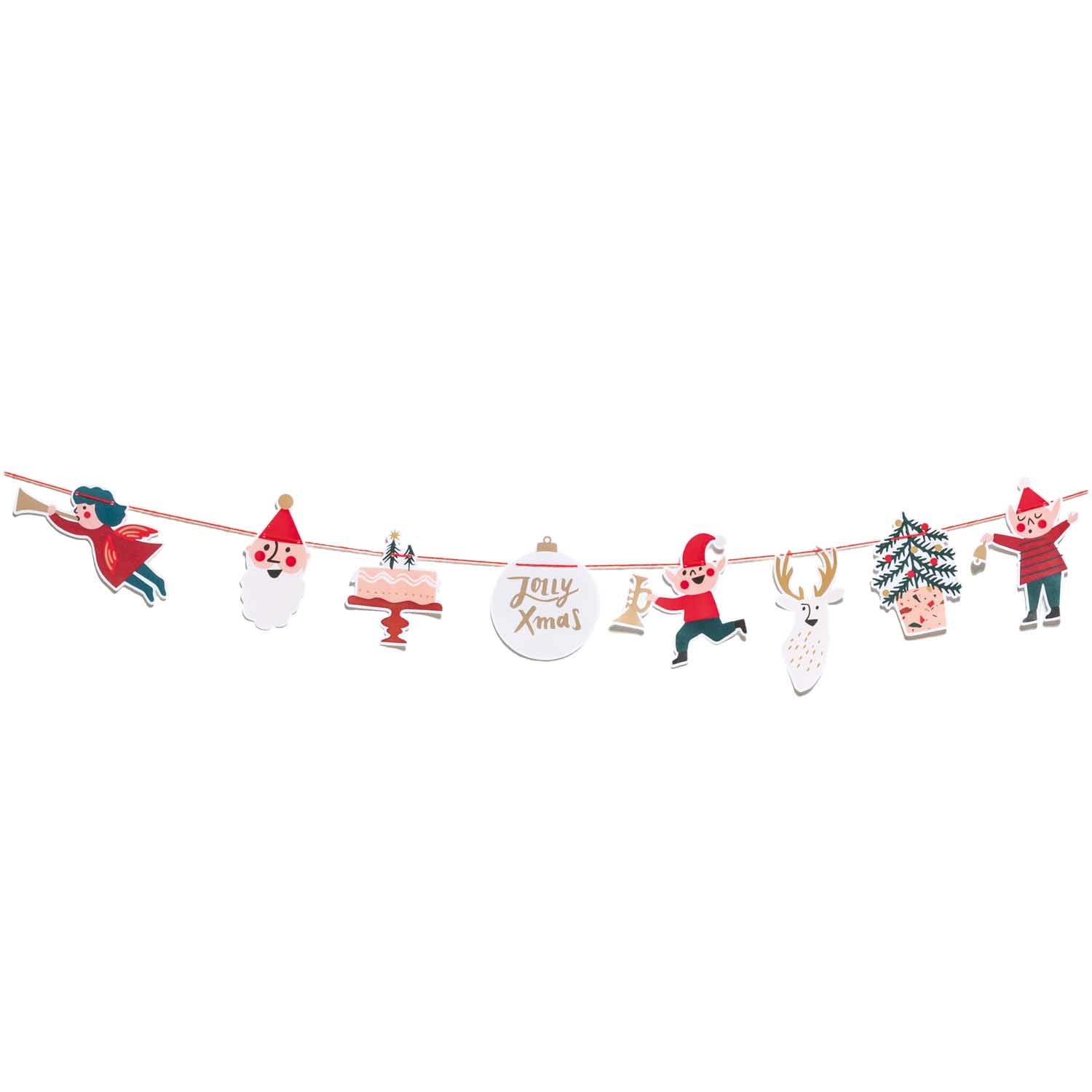 Red Jolly Christmas Garland