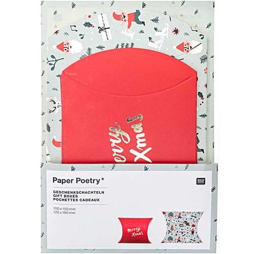 Red Jolly Christmas Set Of Gift Pouches