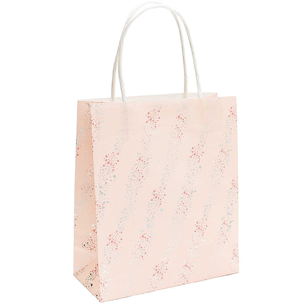 Medium Pink Sparkly Stripe Gift Bag