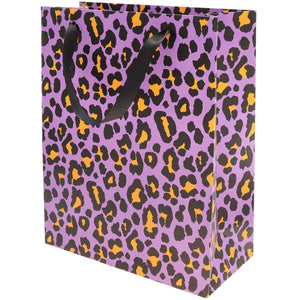 Large Purple Leopard Print Gift Bag