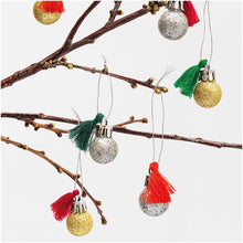 Load image into Gallery viewer, Metallic Glitter And Pom Pom Baubles