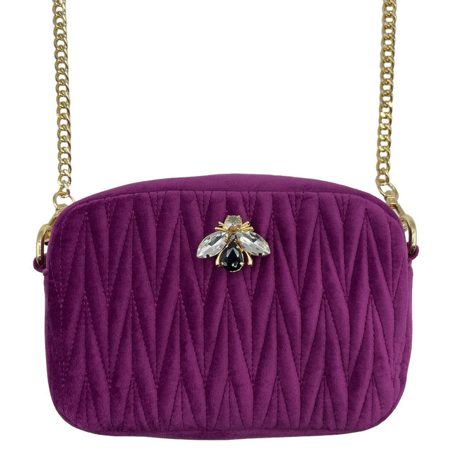 Velvet Fuchsia Rivington Bag & Sparkly Pin