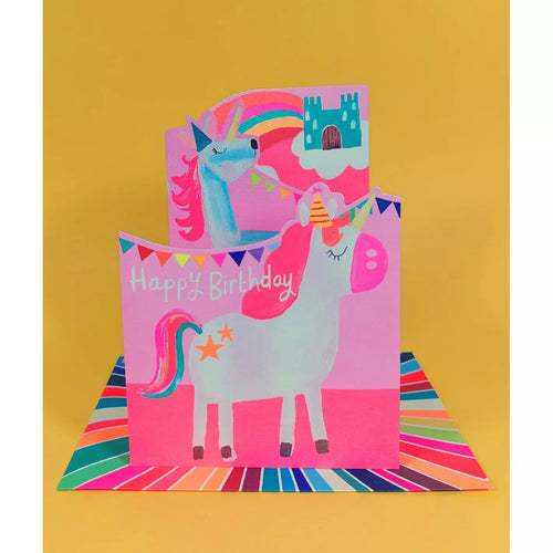 Pop Out Neon Unicorn Card