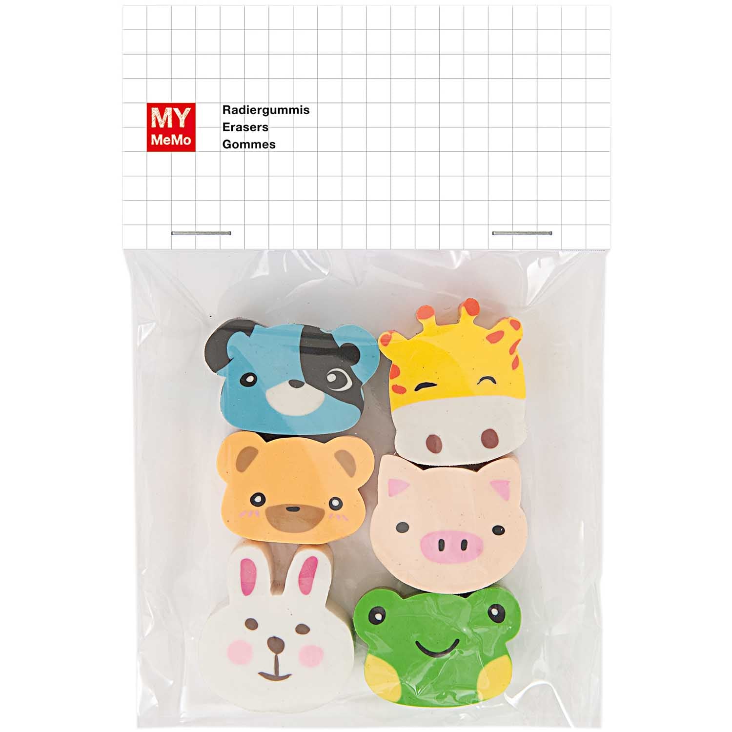 Animal Faces Erasers