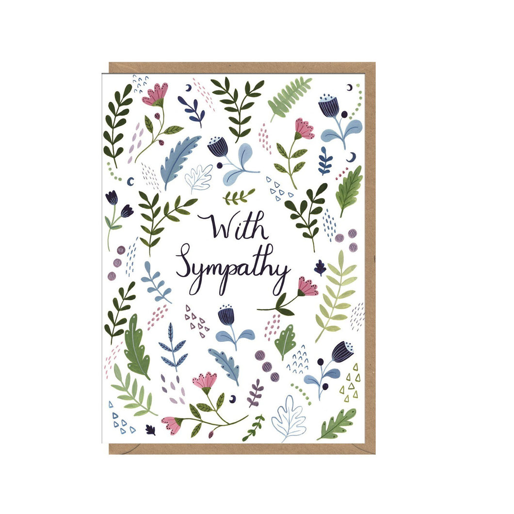 With Sympathy Botanical Card