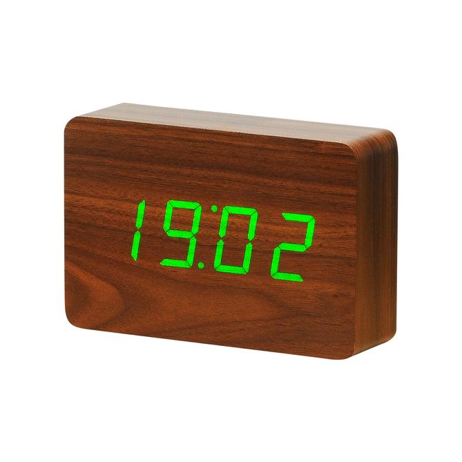 Brick Walnut Click Clock