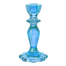 Load image into Gallery viewer, Blue Glass Candlestick Holder