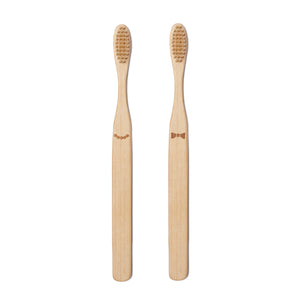 His And Her Bamboo Toothbrush Set