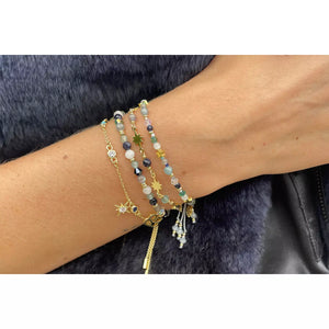 Angelic Gold Charm Crystal Bracelet