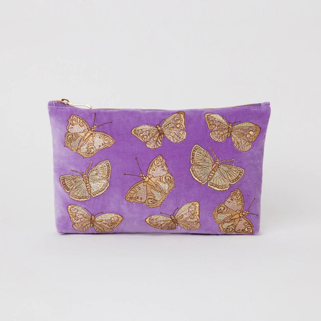 Butterfly Violet Velvet Everyday Pouch